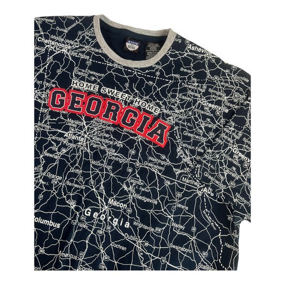 State of Mine Mens Georgia T Shirt Navy Blue Size Large Short Sleeve - Picture 1 of 4